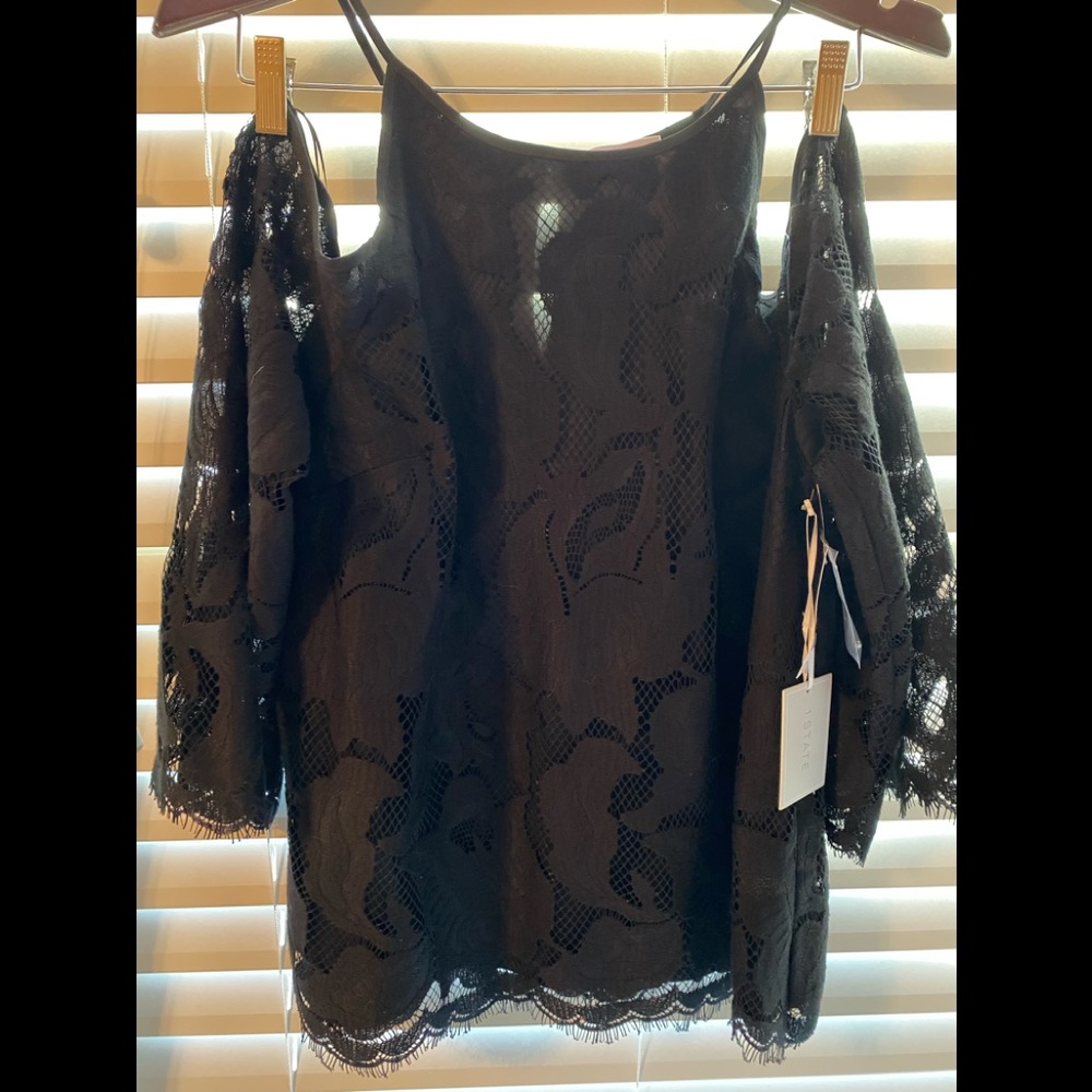 Lace cold shoulder blouse